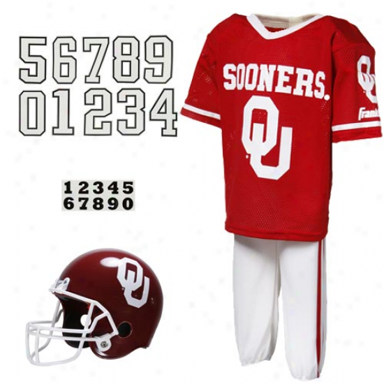 Oklahoma Sooners Youth Crimdon-whife Deluxe Team Uniform Set-
