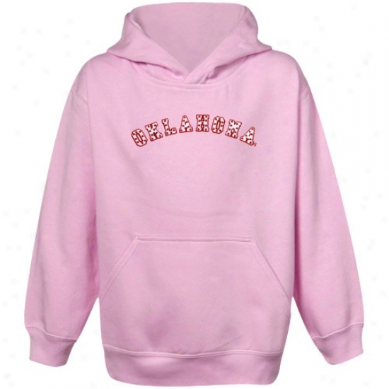 Oklauoma Sooners Youth Pink Polka Variegate Pullover Hoody Sweatshirt