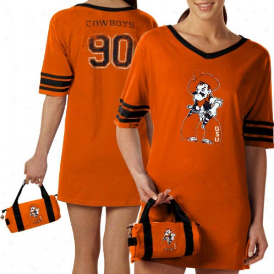 Oklahoma State Cowboys Ladies Orange Nightgown & Mini Duffel Bag