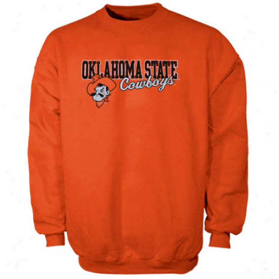 Oklahoma State Cowboys Youth Orange Campus Crew Sweatshirt