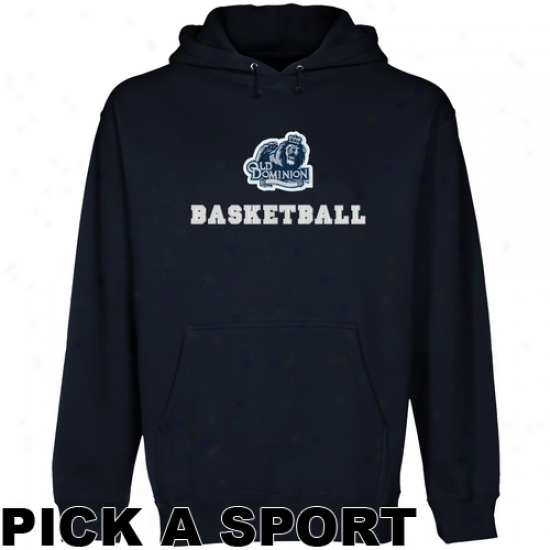 Old Dominion Monarchs Custom Sport Logo Applique Pullover Hoodie - Navy Blue