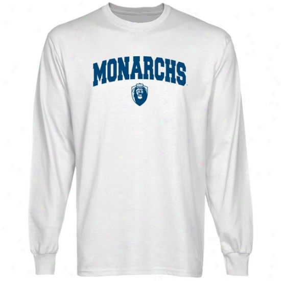 Old oDminion Monarchs White Logo Arch Long Sleeve T-shirt