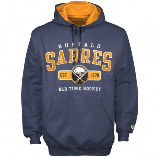 Old Time Hockey Buffalo Sabrrs Navy Blue Gauge Pullover Hoodie Sweatshirt