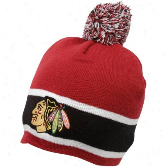 Old Time Hockey Chicago Blackhawks Red-black Retro Toque Knit Beanie