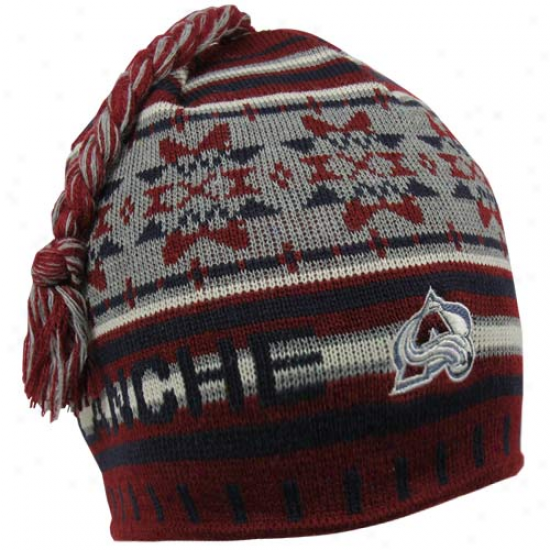 Old Time Hockey Colorado Avalanche Burgundy Fission Tassel Knit Beanie