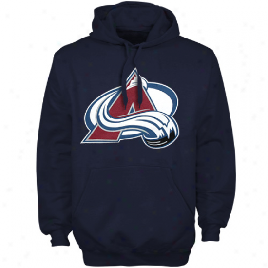 Old Time Hockey Colorado Avalanche Youth Navy Blue Big Logo Pullover Hoodie Sweatshirt