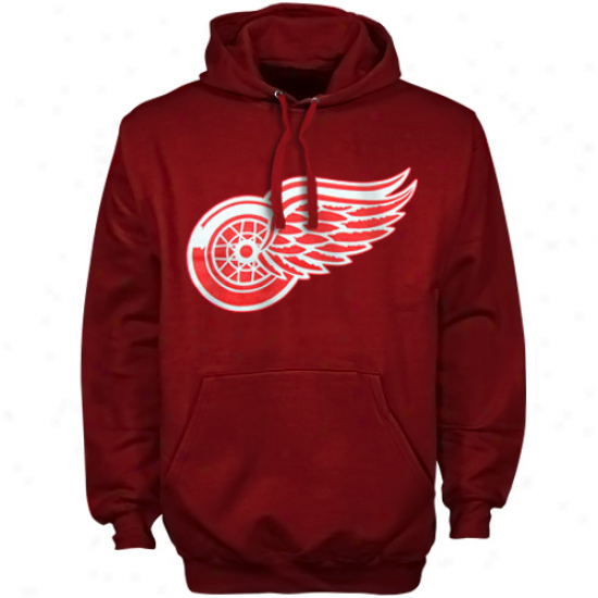 Old Time Hockey Detroit Red Wings Red Big Primary Logo Pullover Hoodie Sweatshirt