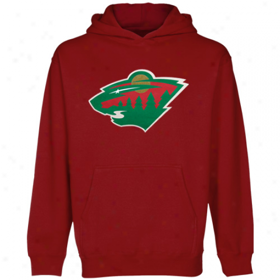 Old Time Hockey Minnesota Wild Red Big Primary Logo Pullover Hoodie Sweatshirt