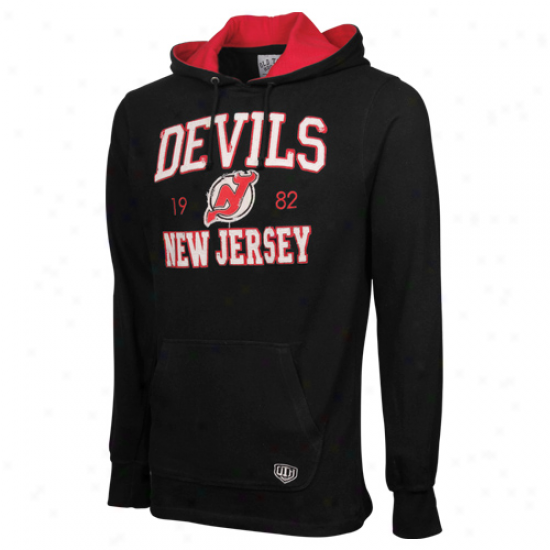 Old Time Hofkey New Jersey Devils Black Leighton Pulolver Hoodie Sweatshirt