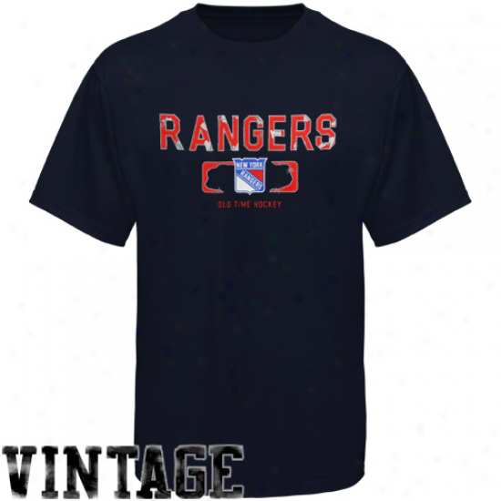 Old Time Hockey Nrw York Rangers Trailer T-shirt - Navy Blue