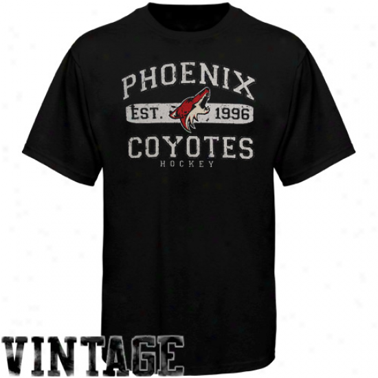 Old Time Hockey Phoenix Coyotes Youth Cleric T-shirt - Black