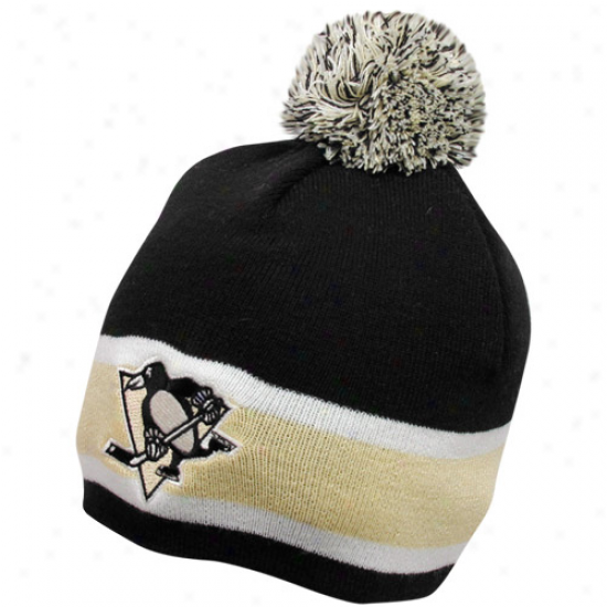 Aged Time Hockey Pittsburgh Penguins Black-gold Retro Toque Knit Beanie