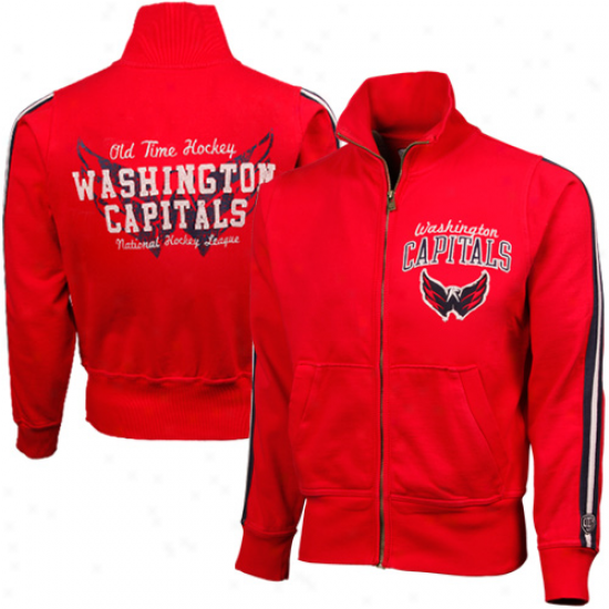 Ole Time Hockey Washington Capitals Red Castle Full Zip Track Jacket