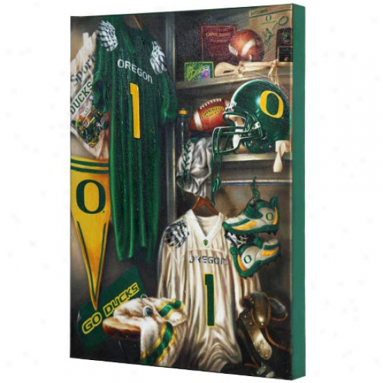 Oregon Ducks 13'' X 17'' Locker Room Canvas Print