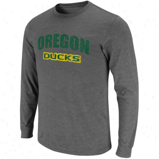 Oregon Ducks All American Long Sleeve T-shirt - Charcoal