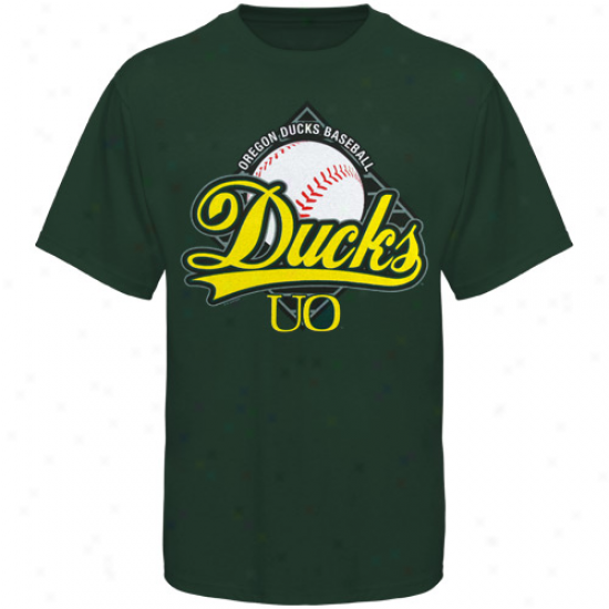 Oregon Ducks Green Baseball Diamond Graphic T-shirt
