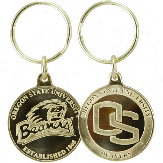 Oregon State Beavers Bronze Coin Keychain