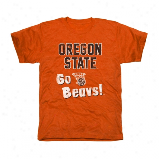 Oregon State Beavers Cheering Section Tri-blend T-shirt - Orange