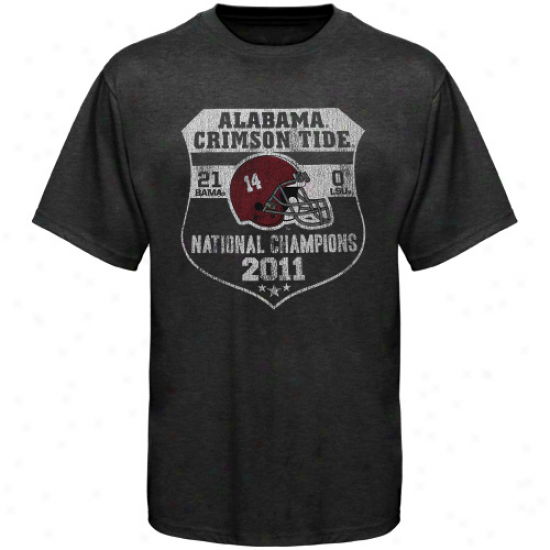 Original Retro Brand Alabama Crimson Tide 2011 Bcs National Champions Heathered Score T-shirt - Black