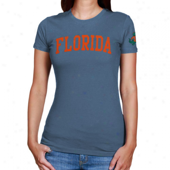 Source Retro Brand Florida Gators Ladies Royal Blue Distressed Crew Neck Vintage Premium T-shirt