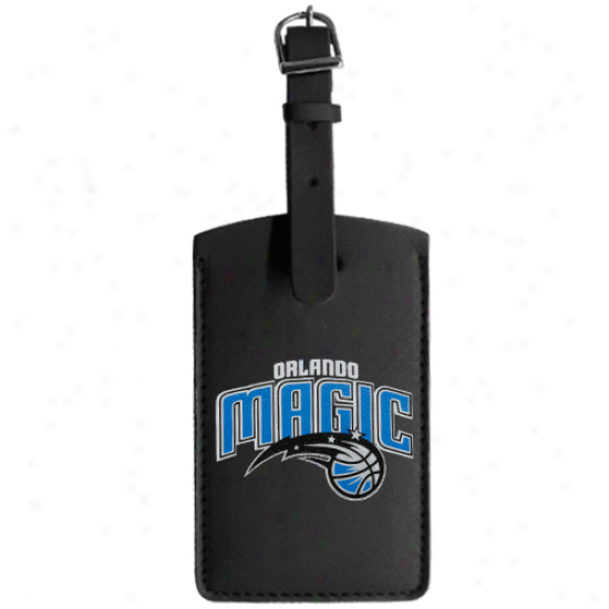 Orlando Magic Black Leather Printed Logo Bag Tag