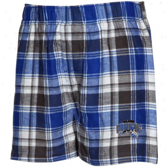 Orlando Magic Royal Blue-gray Plaid Legend Flannel Boxer Shorts