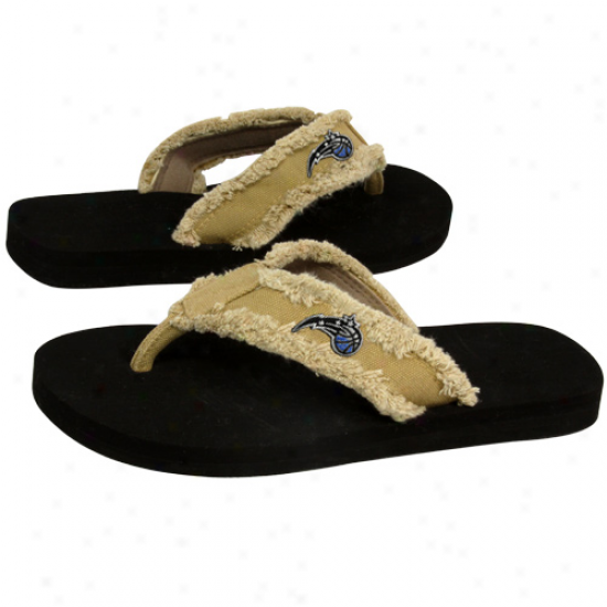 Orlando Magic Unisex Khaki Frayed Flip Flops