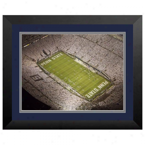 Penn National Nittany Lions 9'' X 12'' Framed White Night Stadium Print