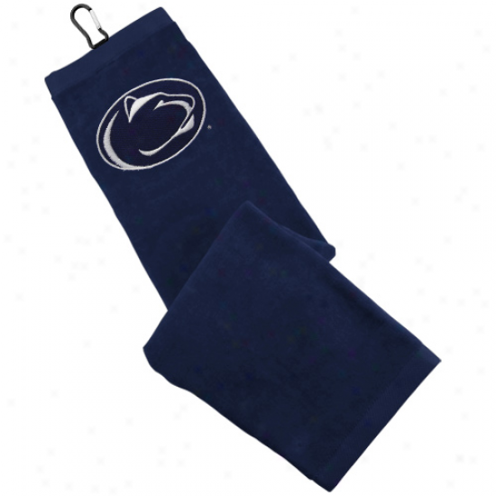 Penn Commonwealth Nittany Lions Navy Blue Embroidered Face/club Golf Towel