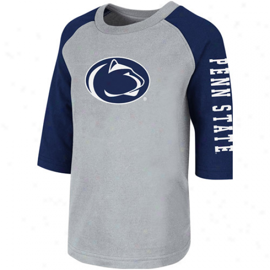 Penn State Nittany Lions Toddler Fullback Raglan Three-quarter Sleeve T-shirt - Gray