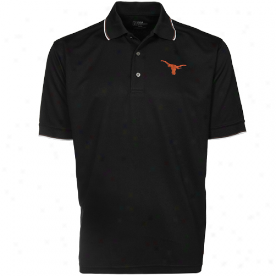 Pga Tour TexasL onghorns Black Tipped Polo