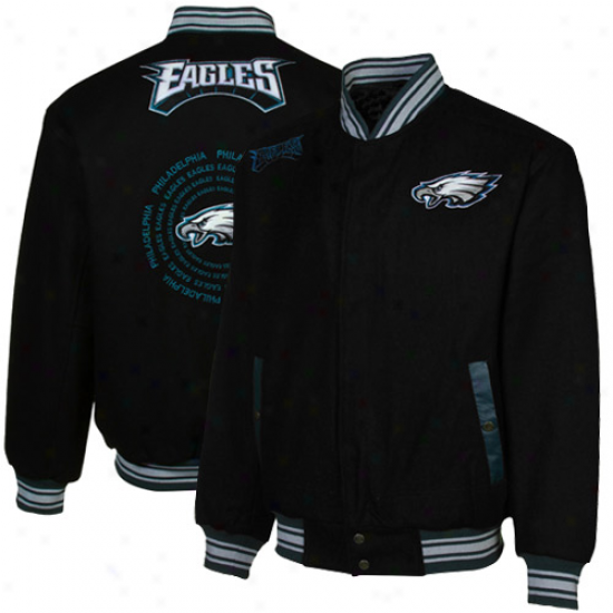 Philadelphia Eagles Black Mvp Heavyweight Wool Jacket