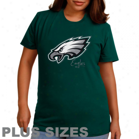 Philadelphia Eagles Ladies Game Tradition Ii Plus Size T-shirt - Midnight Green