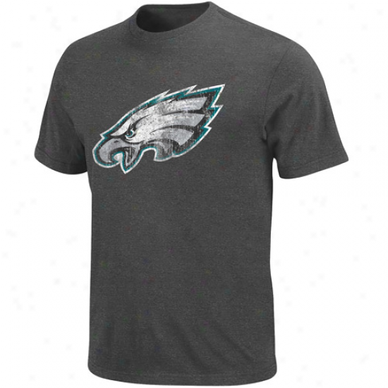 Philadephia Eagles Vintage Logo Iii T-shirt - Charcoal