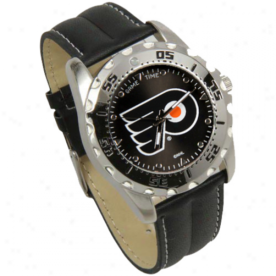 Philadelphi aFlyers Game Time Leather Watch - Black