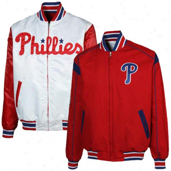 Philadelphia Phillies Red-white Reversible Team Varsity Full Zip Jacket