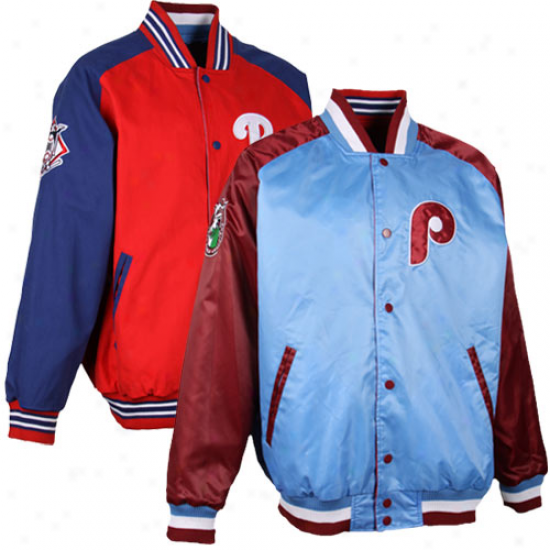 Philsdelphia Phillies Retro To Current Reversible Jacket - Light Blue/red