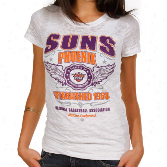 Phoenix Suns Ladies Established Transfer Burnout T-shirt - White