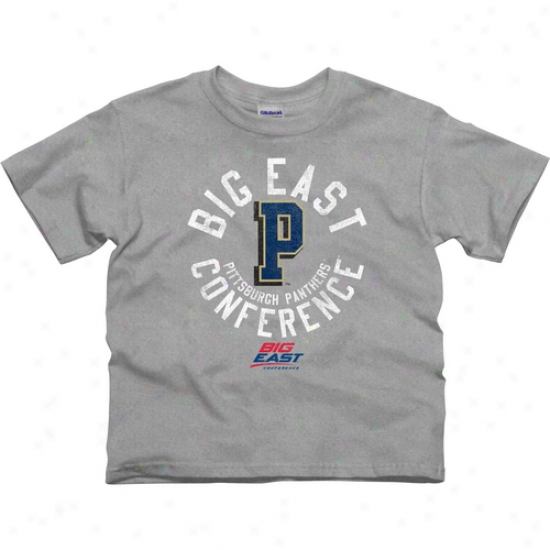 Pitt Panthers Youth Conference Stamp T-shirt - Ash