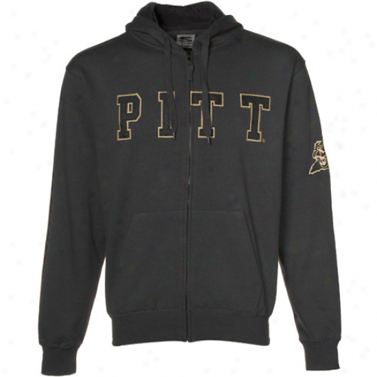 Pittsburh Panthers Charcpal Classic Twill Full Zip Hoody Sweatshirt