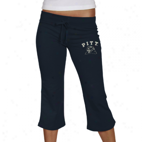 Pittsburgh Panthers Ladies Navy Blue Frost Slub Capri Sweatpants