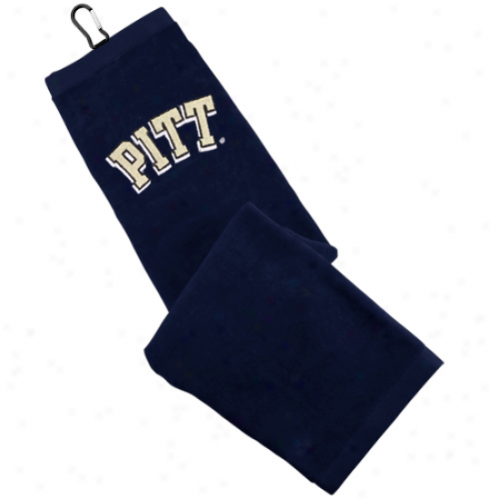 Pittsburgh Panthers Navy Blue Embroidered Tri-fold Golf Towel