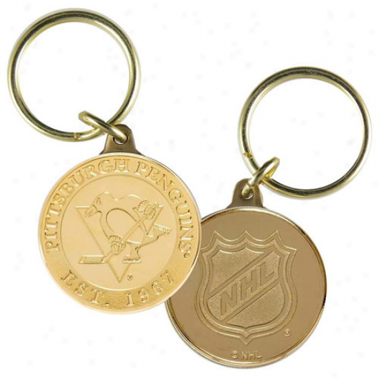 Pittsburgh Penguins Bronze Coin Keychain