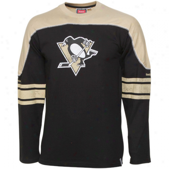 Pittsburgh Penguins Youth Shootout Long Sleeve T-shirt - Black-god