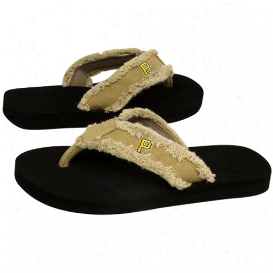 Pittsburgh Pirates Unisex Khaki Frayed Flip Flops