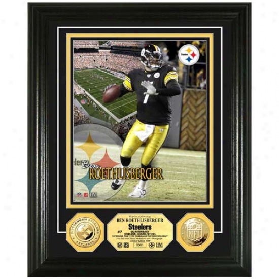 Pittsbu5gh Steelers #7 Ben Roetjlisberger 24kt Gold Coin Player Photomint