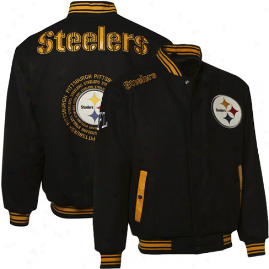 Pittsburgh Steelers Black Mvp Wool Jacket