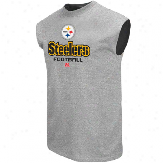 Pittsburgh Steeelrs Critical Victory V Sleevdless T-shirt - Ash