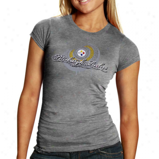 Pittsburgh Steelers Ladies Charcooal Fresh Paint Annual rate  Tri-blend T-shirt