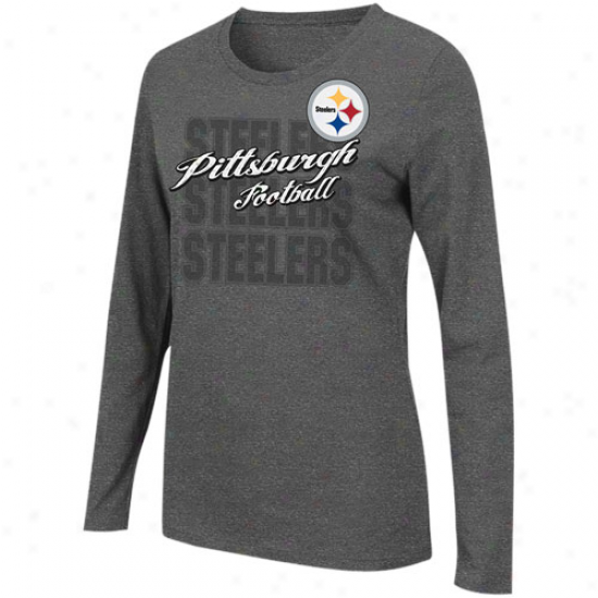 Pittsburgh Steelers Ladies Gamer Gear Long Sleeve T-shirt - Ash